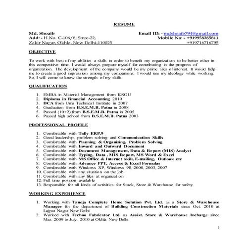 RESUME Building Construction Materials
