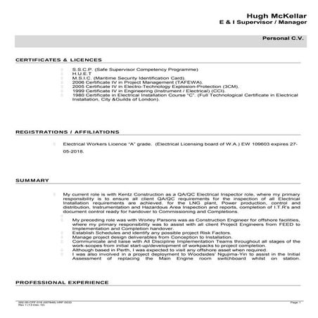 HMcKellar CV 26th Nov 2016