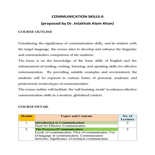 communication skills_proposed outline