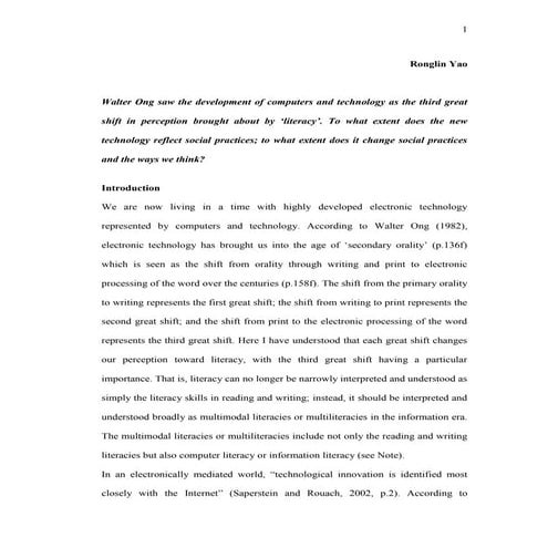 New technology impacts on social practices and our own perceptions