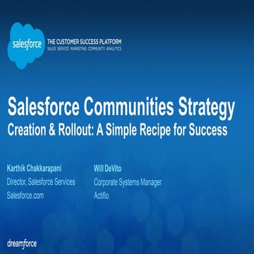 DF14 Preso - Salesforce Communities Strategy, Creation & Rollout - A Simple R...