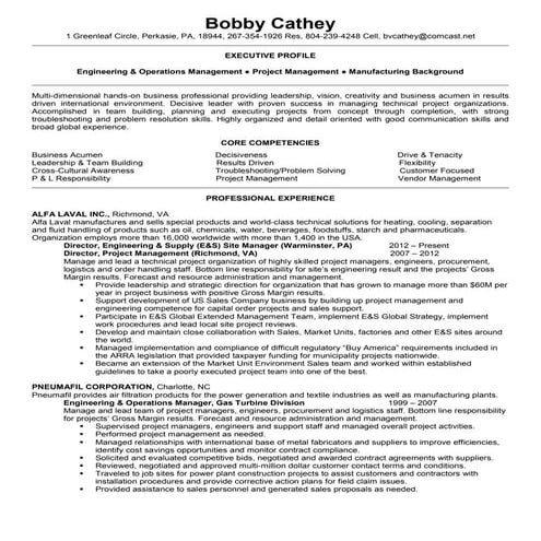 Resume for Bobby Cathey