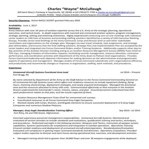 McCullough, Charles W. Resume