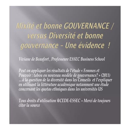 5 decembre Club XXIè Siecle au Ministère de l'Economie - Diversite des CA 
