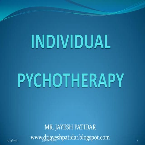 Individual psychotherapy