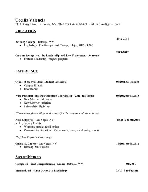 Resume*
