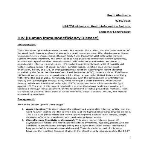 HAP 752 Semester Long Project Write-Up Koyin Aladesuru Linkedin