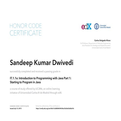 Sandeepkcn UC3M Introduction to Programming with JAVA part 1