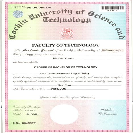 CUSAT-graduate cert