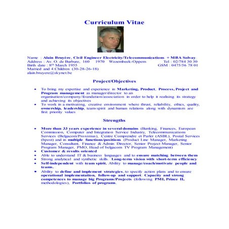 Ledoux Laurent - Curriculum Vitae CV Novembre 2015 | PDF