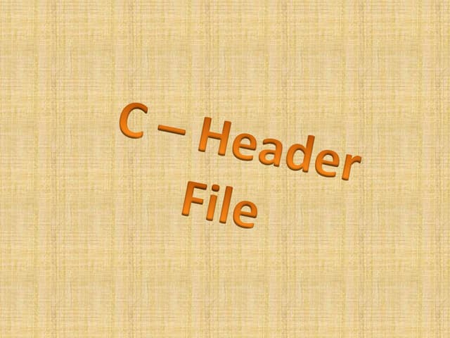 C-Header file | PPTX