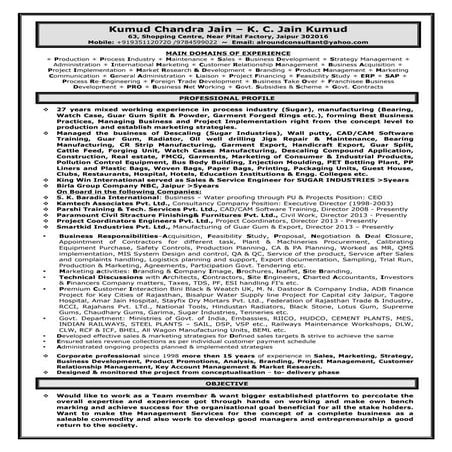 Resume-K C JAIN KUMUD