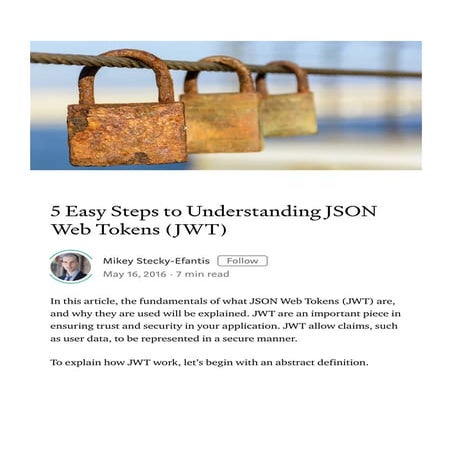 5 easy steps to understanding json web tokens (jwt) | PDF
