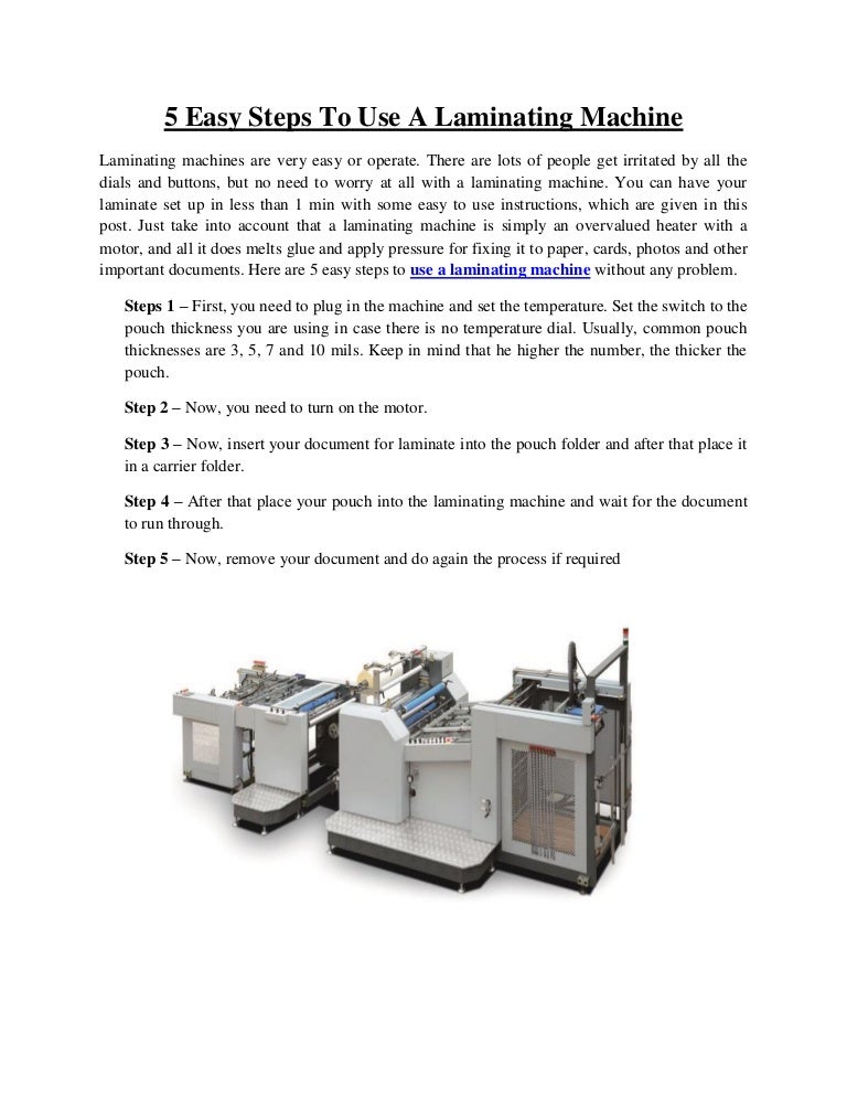 5 easy steps to use a laminating machine