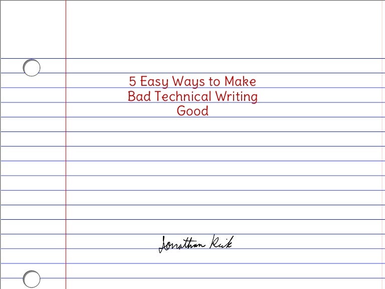5 Easy Ways to Make Bad Technical Writing Good