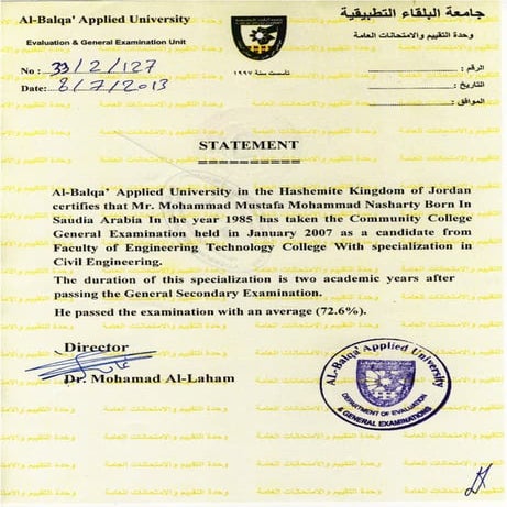 Intermediate Diploma Certificate | PDF
