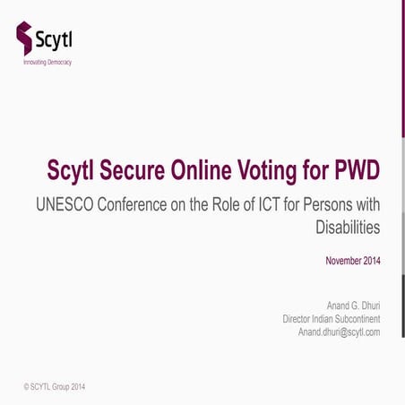 UNESCO Conference on the Role of ICT for Persons with Disabilities-SCYTL 2511...