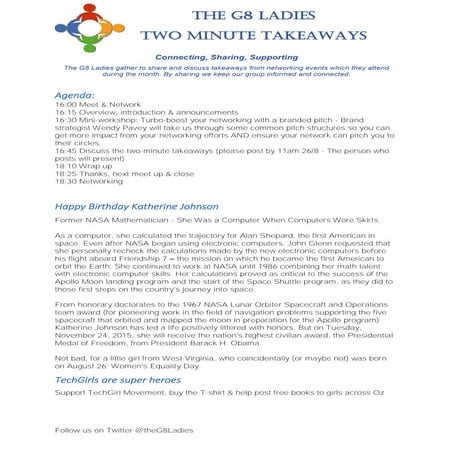 Two Minute takeaways 26 August 2016