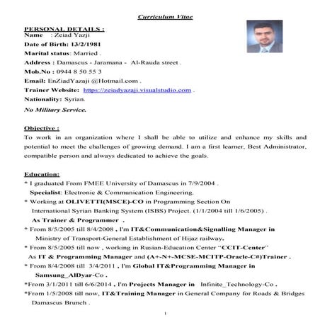 cv zeiad Yazji 2013