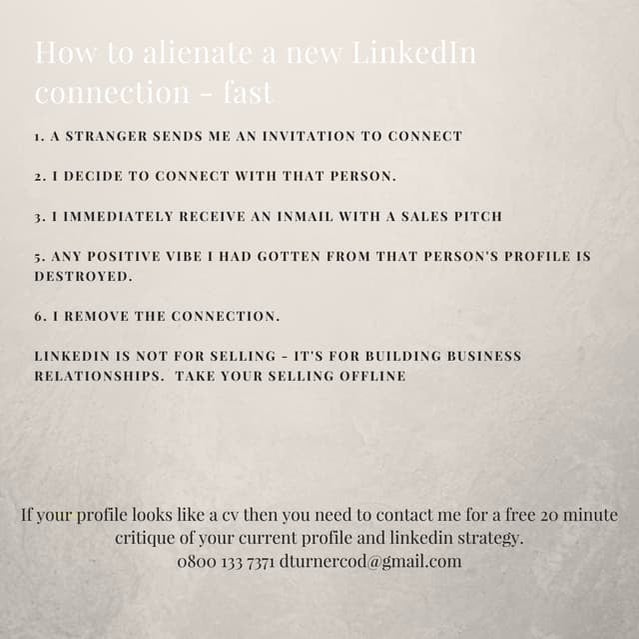 Curated visual reference: Gallery Detail: How To Alienate A New Linkedin Connection Fast