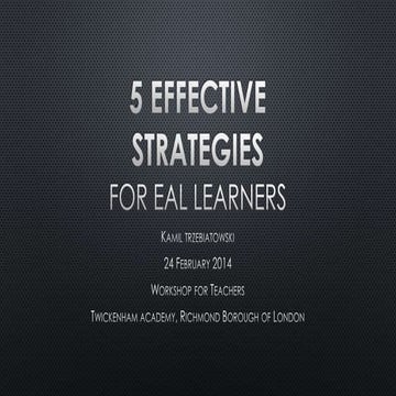 5 effective strategies for EAL Learners