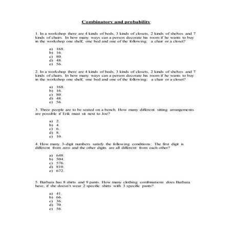 Combinatroy and probability