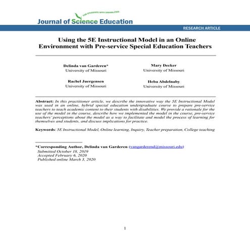 5 e instructional model online