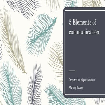 5 elements of communication