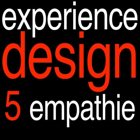 2012 College "Experience Design": 5 Empathie