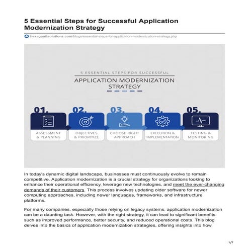 5 Essential Steps for Successful Application Modernization Strategy