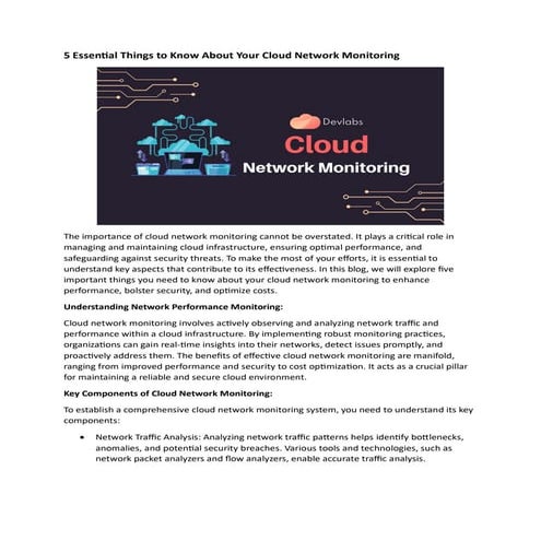 5 Essential Things to Know About Your Cloud Network Monitoring
