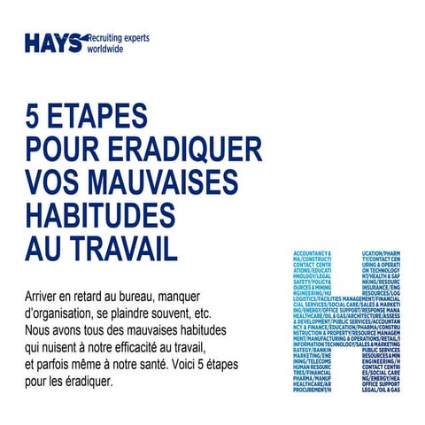 5 etapes pour eradiquer vos mauvaises habitudes au travail