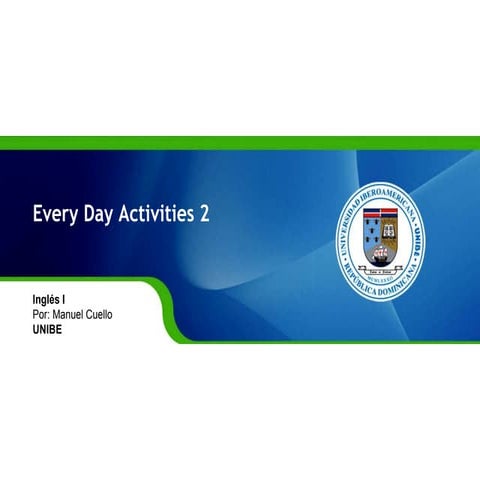 ING110S - Every day activities (II) | PPT