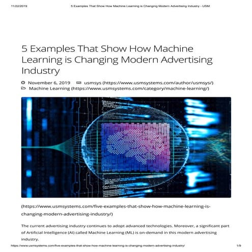 5 examples that show how machine learning is changing modern advertising industry   usm