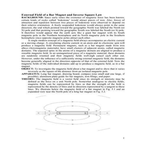 CSEC Physics Lab - Mapping the magnetic fields of a bar magnet | DOCX
