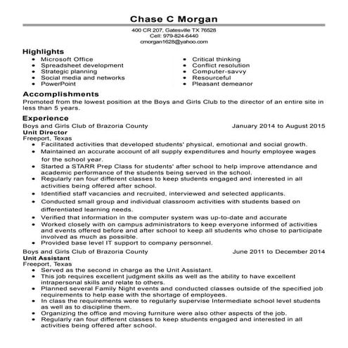 Chase C Morgan Resume 1