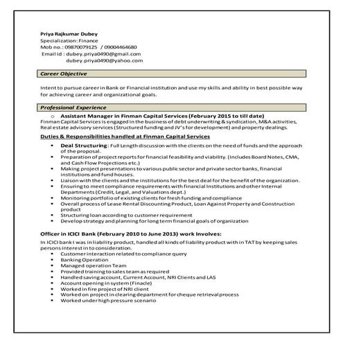 Priya dubey cv | DOCX