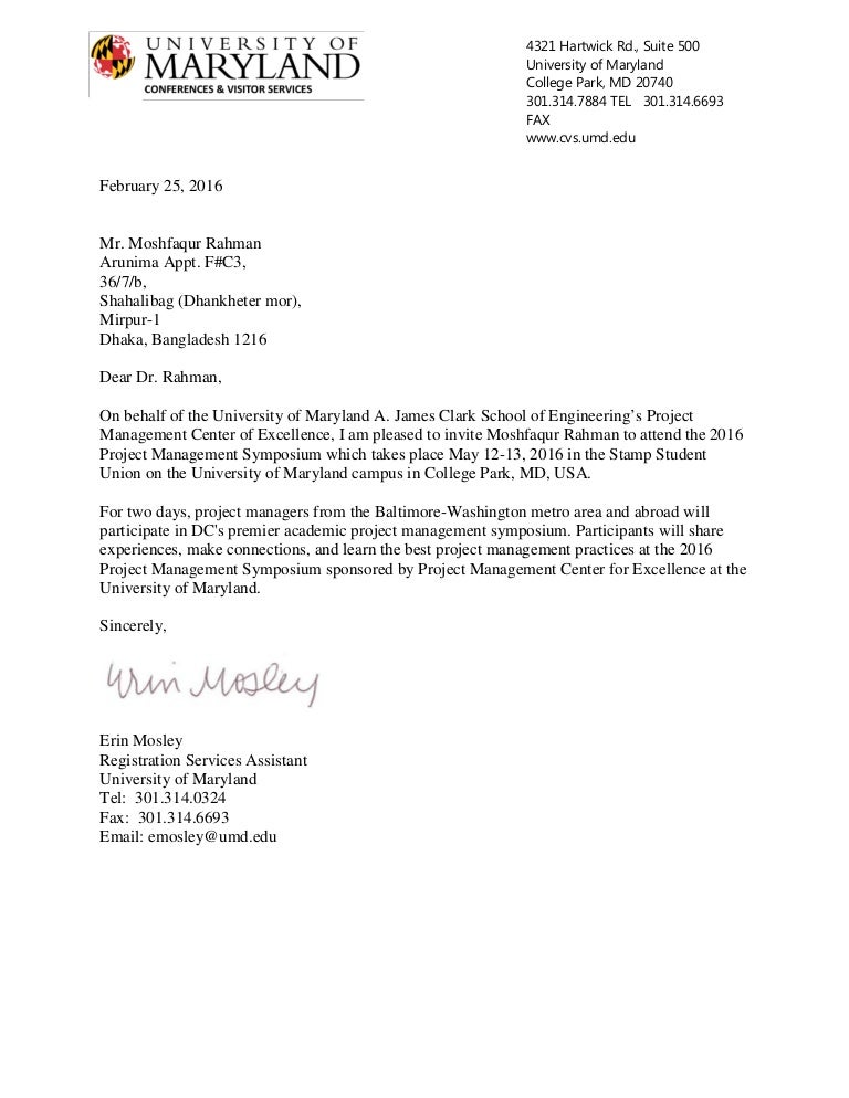 PMSYM-16 Letter of Invitation M_Rahman