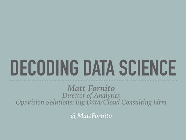 Decoding Data Science