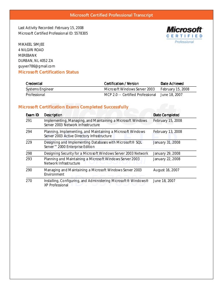 Microsoft Learning Transcript : How to get Transcript ID and Access ...