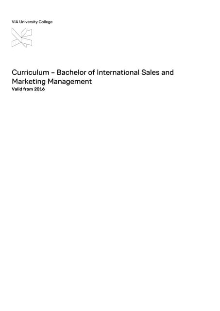 Curriculum - International Sales an...