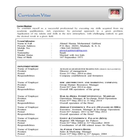CV  Ahmed Gabbani (Up dated)