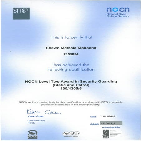 NOCN Level 2 | PDF