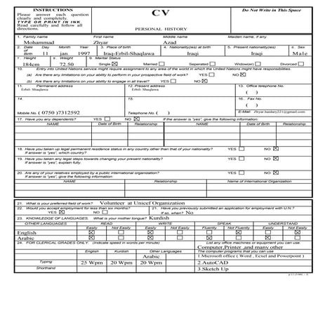 Personal History  zhyar