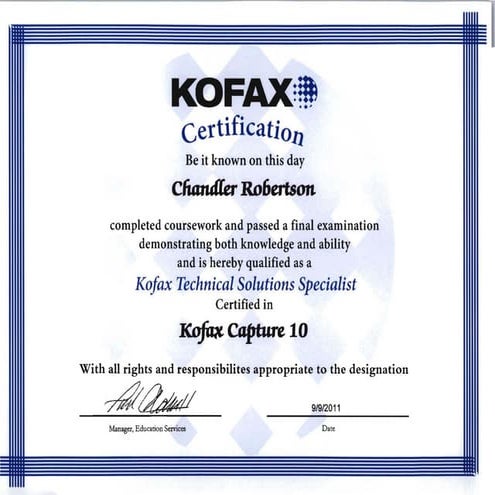 Kofax Certs