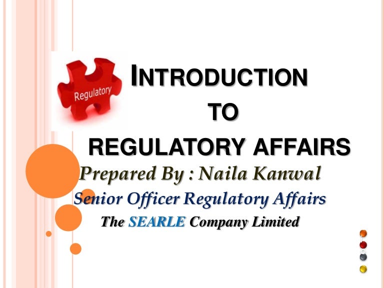 Regulatory Affairs.