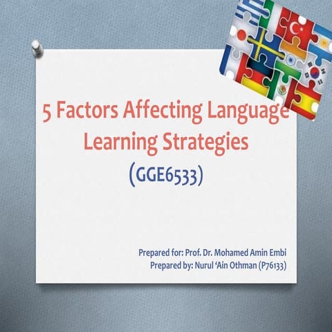 5 Factors Affecting Language Learning Strategies