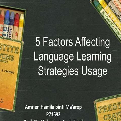 5 factors affecting language learning strategies usage