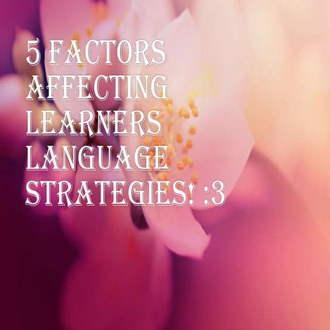 5 factors affecting learners language strategies!