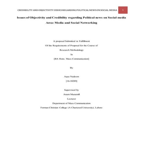 Issues of Objectivity and Credibility regarding Political news on Social media